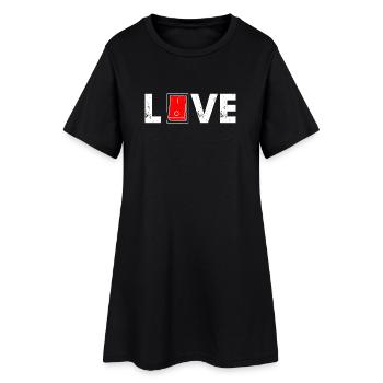 Love Card Bold Red Icon - Women’s T-Shirt Dress - black - Front