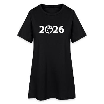 Dog 2026, Pet 2026, Paw 2026 - Women’s T-Shirt Dress - black - Front