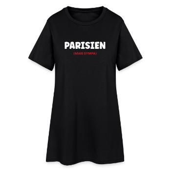Pariser - Frauen T-Shirt-Kleid - Schwarz - Vorne