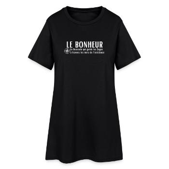GLÜCK. Der Kompass, der die Weisen führt... - Frauen T-Shirt-Kleid - Schwarz - Vorne