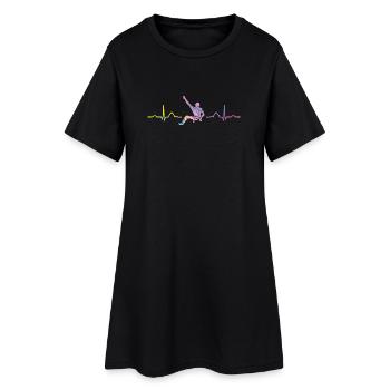 Boulderer heartbeat Bouldering Bouldering - Women’s T-Shirt Dress - black - Front