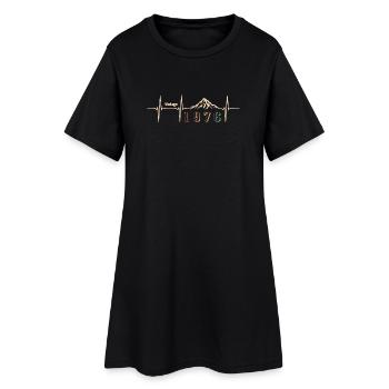 Street Rétro 50 Ans Cinquantaine Cadeau 1976 - Robe T-shirt Femme - noir - Devant