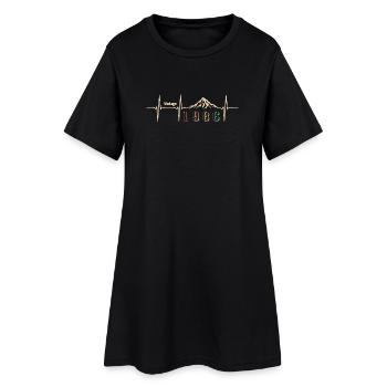 Street Rétro 40 Ans Quarantaine Cadeau 1986 - Robe T-shirt Femme - noir - Devant