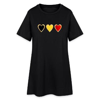 Belgium Heart - Frauen T-Shirt-Kleid - Schwarz - Vorne