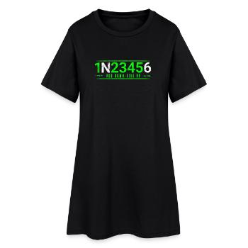 1N23456 Jeu de chiffres au néon - Robe T-shirt Femme - noir - Devant