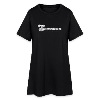 Seemann Grunge Handschrift Ahoi Moin Meer maritim - Frauen T-Shirt-Kleid - Schwarz - Vorne