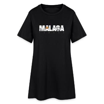 Malaga Texte en détresse avec drapeau espagnol - Robe T-shirt Femme - noir - Devant