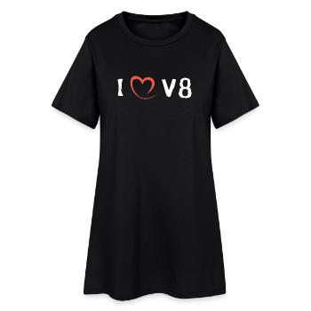 J’adore V8 - Muscle cars et courses vintage - Robe T-shirt Femme - noir - Devant
