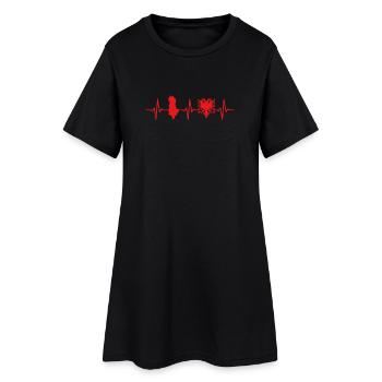 Albanie Battement de cœur Aigle albanais - Robe T-shirt Femme - noir - Devant