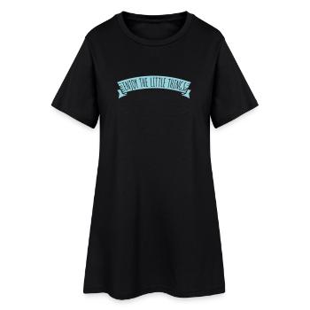 Enjoy The Little Things Dankbarkeit Achtsamkeit - Frauen T-Shirt-Kleid - Schwarz - Vorne