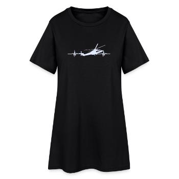 Helicopter Helicopter Heartbeat ECG - Women’s T-Shirt Dress - black - Front