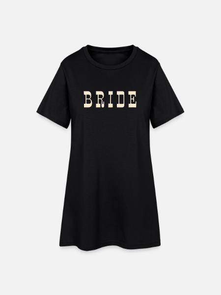 Bride – Warm Ivory - Frauen T-Shirt-Kleid - Schwarz
