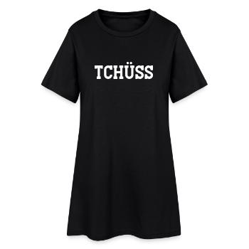 au revoir, à bientôt, Tchüss - Robe T-shirt Femme - noir - Devant