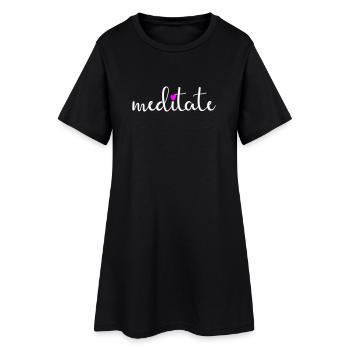 Méditer Yoga Méditation Coeur Écriture Namaste - Robe T-shirt Femme - noir - Devant