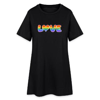 Rainbow Love Lettering - Women’s T-Shirt Dress - black - Front
