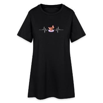 Ceramic Heartbeat Handmade Art - Women’s T-Shirt Dress - black - Front