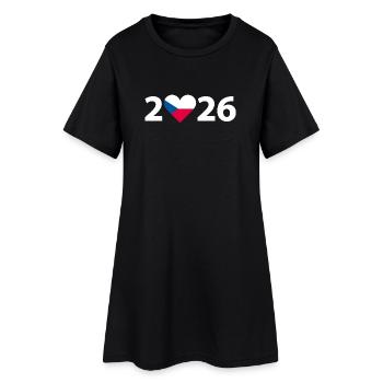 J’aime République tchèque 2026, Vacances en République tchèque 2026 - Robe T-shirt Femme - noir - Devant