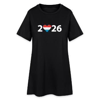 J’aime Luxembourg 2026, vacances au Luxembourg 2026 - Robe T-shirt Femme - noir - Devant