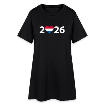 J’aime Pays-Bas 2026, Pays-Bas 2026 - Robe T-shirt Femme - noir - Devant