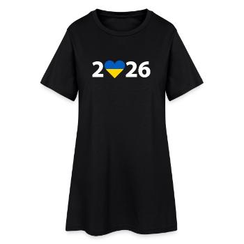 J’aime Ukraine 2026, Ukraine 2026 - Robe T-shirt Femme - noir - Devant