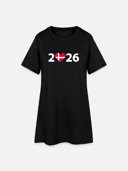 I love Dänemark 2026, Urlaub in Dänemark 2026 - Frauen T-Shirt-Kleid - Schwarz