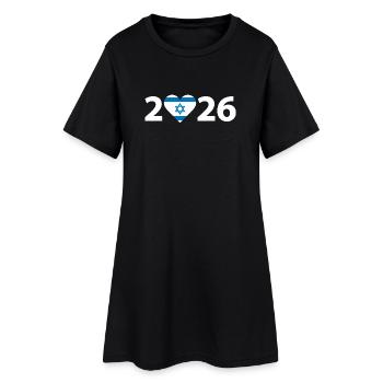J’aime Israël 2026, vacances en Israël 2026 - Robe T-shirt Femme - noir - Devant