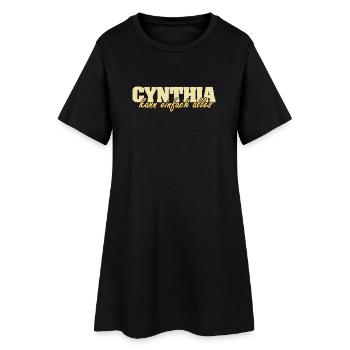 Cynthia - Robe T-shirt Femme - noir - Devant