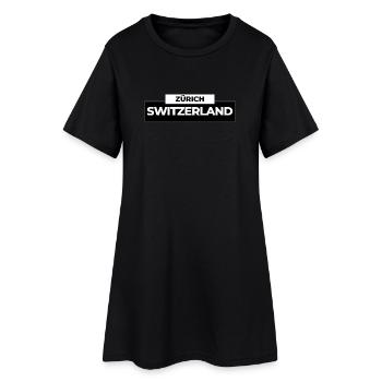 Zurich, Suisse - Robe T-shirt Femme - noir - Devant