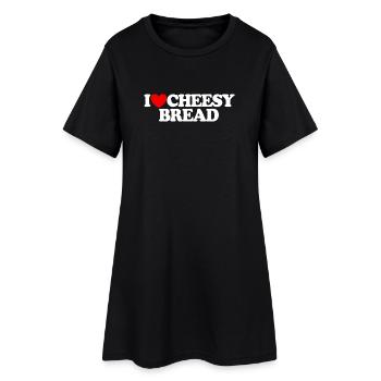 J’adore le pain au fromage. Mon plat préféré : le pain au fromage. - Robe T-shirt Femme - noir - Devant