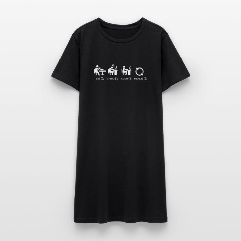 Eat Sleep Code Repeat - Funny Software Engineer Women’s T-Shirt Dress