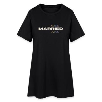 Married in every Color Pride Regenbogen Typografie - Frauen T-Shirt-Kleid - Schwarz - Vorne