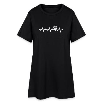 Battement de cœur de chien - Robe T-shirt Femme - noir - Devant