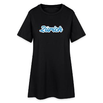 Lettrage Zurich - Robe T-shirt Femme - noir - Devant