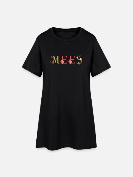 Le nom de MEE décoré de fleurs - Robe T-shirt Femme - noir