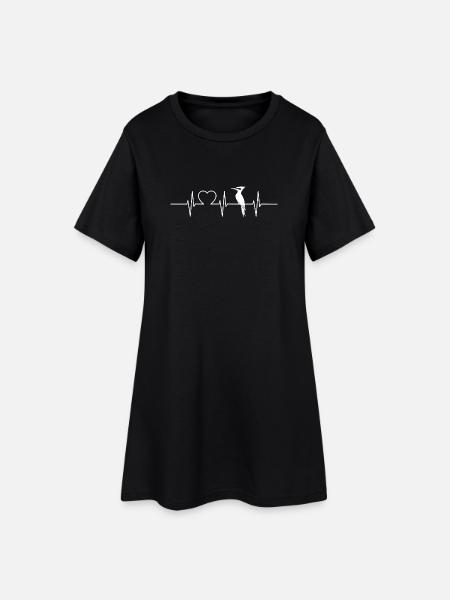 Spechte Specht - Frauen T-Shirt-Kleid - Schwarz