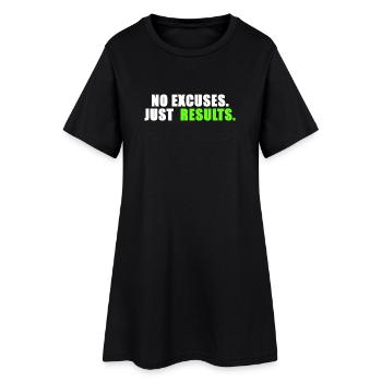 Aucune excuse. Juste des résultats. - Robe T-shirt Femme - noir - Devant