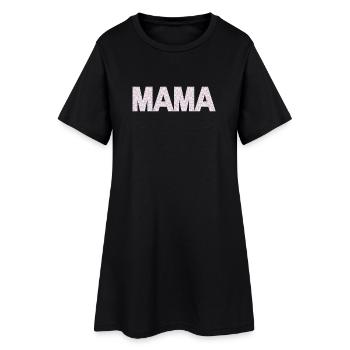Mama Blüten Typografie - Frauen T-Shirt-Kleid - Schwarz - Vorne