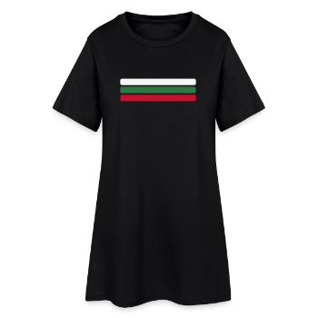 Bulgaria Flag Minimal - Flag Fan Stripe Desi - Women’s T-Shirt Dress - black - Front