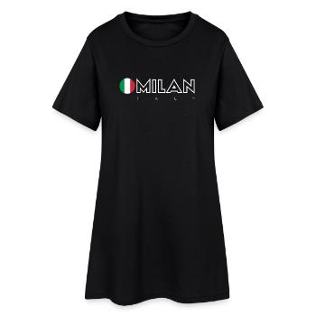 Milan - Robe T-shirt Femme - noir - Devant