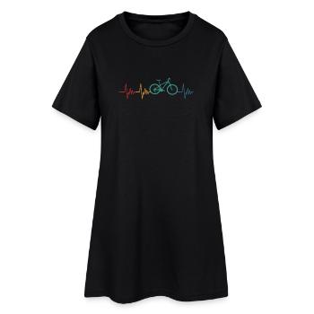 Vélo Battement de cœur Cyclisme - Robe T-shirt Femme - noir - Devant