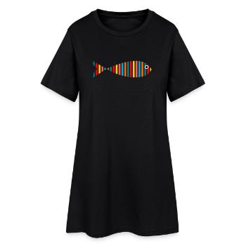 POISSON. POISSON D'AVRIL. VACANCES. ETE. HUMOUR - Robe T-shirt Femme - noir - Devant