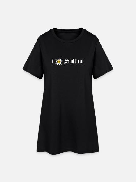I love Südtirol mit Edelweiß - Frauen T-Shirt-Kleid - Schwarz