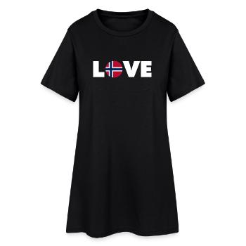 Norvège - Amour - Norge - Liebe - Norwegen - Robe T-shirt Femme - noir - Devant