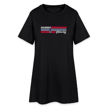 Drammen - Drapeau de la Norvège - Norvège - Drapeau norvégien - Robe T-shirt Femme - noir - Devant