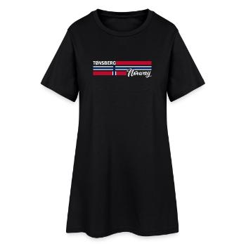 Tonsberg - Drapeau de la Norvège - Norvège - Drapeau norvégien - Robe T-shirt Femme - noir - Devant