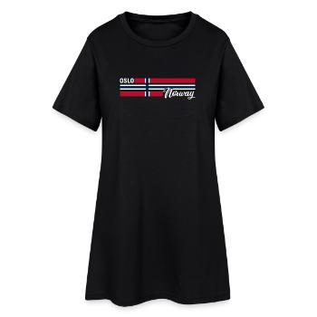 Oslo - Drapeau de la Norvège - Norvège - Drapeau norvégien - Robe T-shirt Femme - noir - Devant