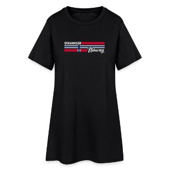 Stavanger - Drapeau de la Norvège - Norvège - Drapeau norvégien - Robe T-shirt Femme - noir - Devant