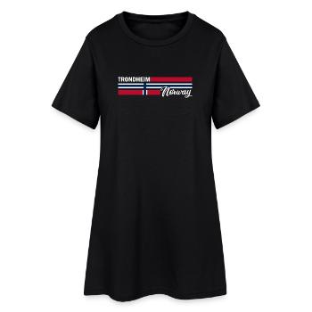 Trondheim - Drapeau de la Norvège - Norvège - Drapeau norvégien - Robe T-shirt Femme - noir - Devant