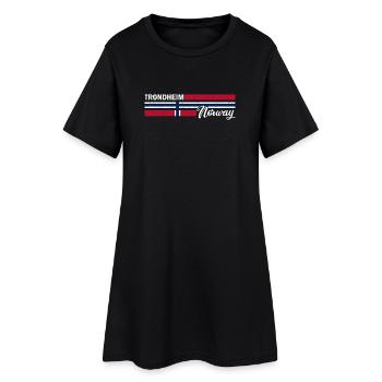 Trondheim - Drapeau de la Norvège - Norvège - Drapeau norvégien - Robe T-shirt Femme - noir - Devant