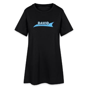 Prénom David - Robe T-shirt Femme - noir - Devant
